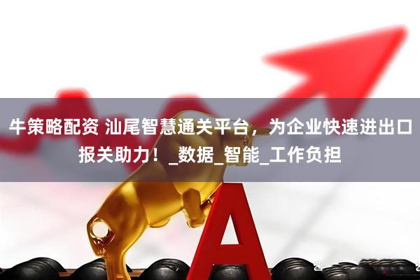 牛策略配资 汕尾智慧通关平台，为企业快速进出口报关助力！_数据_智能_工作负担