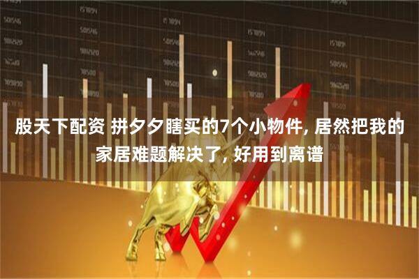 股天下配资 拼夕夕瞎买的7个小物件, 居然把我的家居难题解决了, 好用到离谱